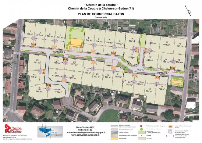 Plan du projet sur vue aérienne du quartier